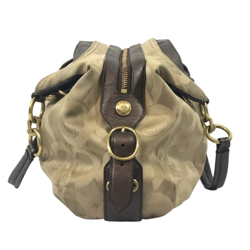 Coach Maggie Optic XL Beige Shoulder Bag - Picture 8 of 14